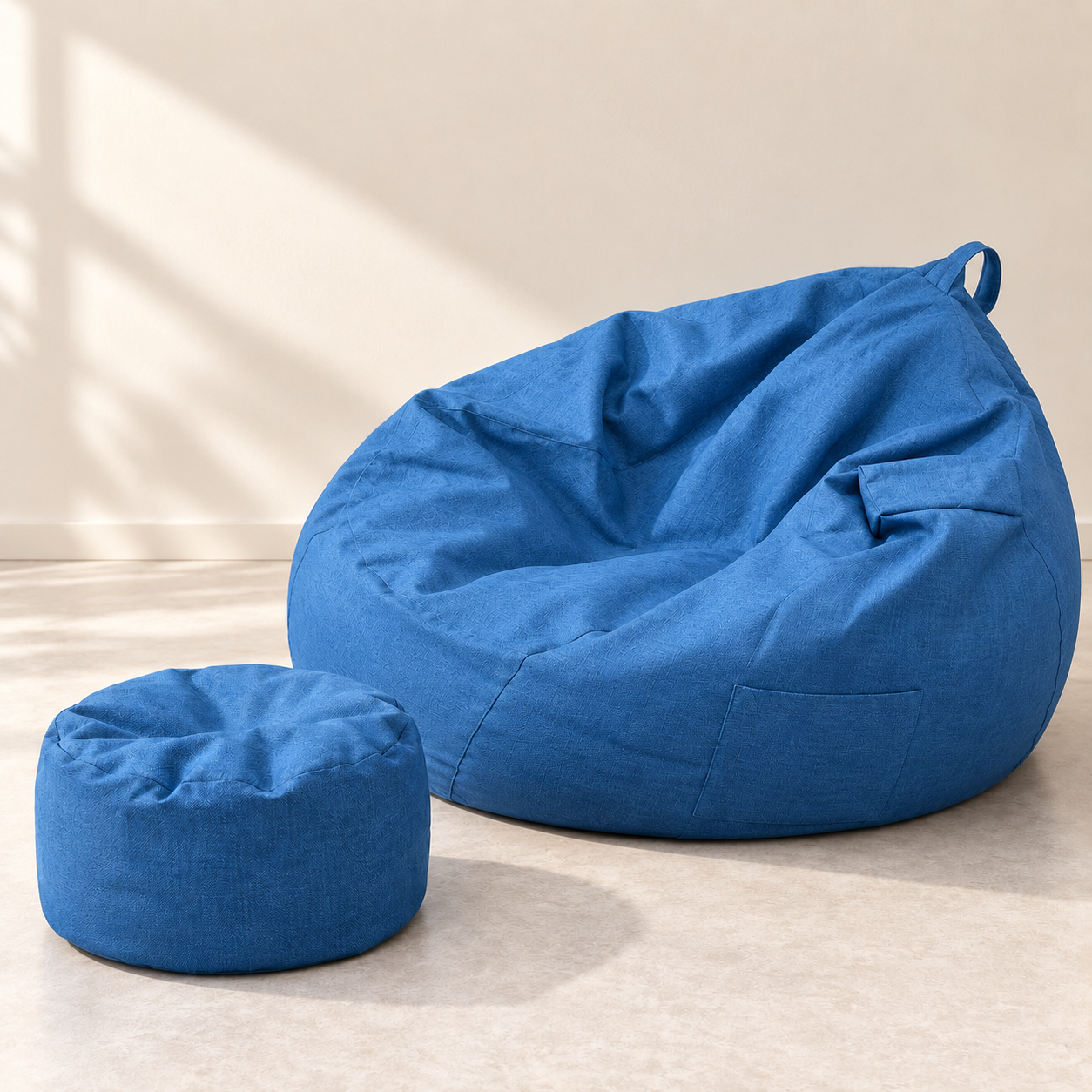 Royal Blue Round bean bag sofa