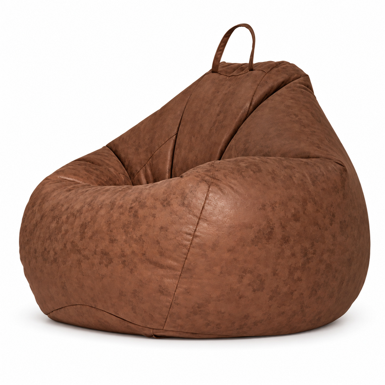 Deep Coffee Leather-Look Bean Bag Sofa