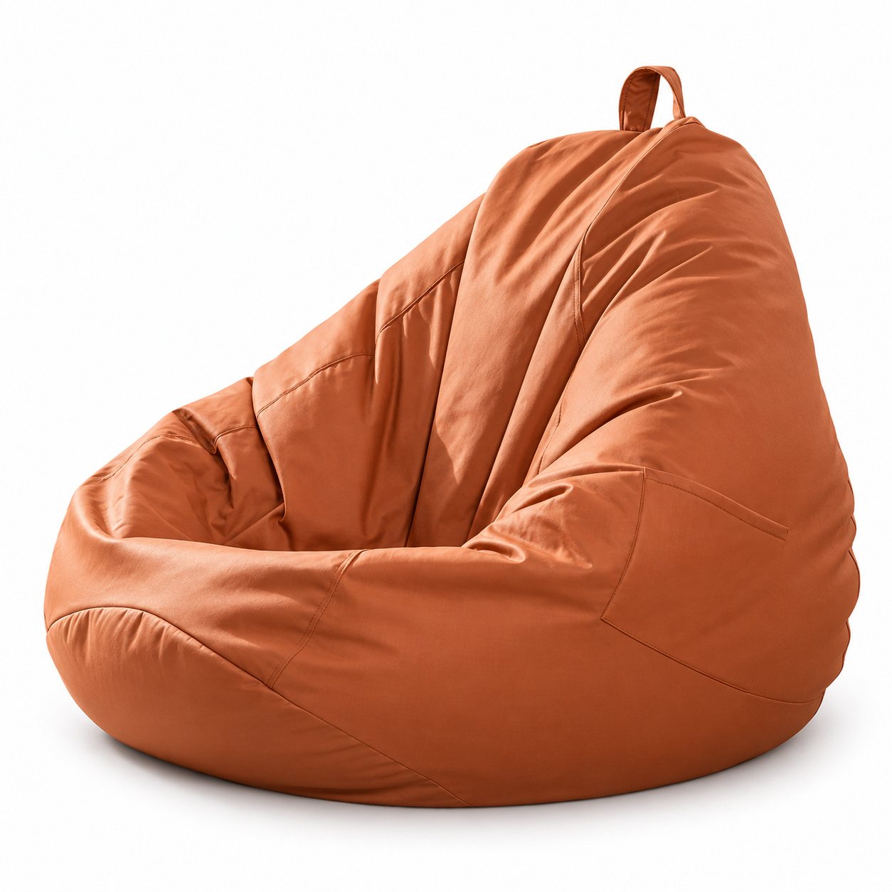 Orange Water- and Scratch-Resistant Bean Bag Sofa with Footstool