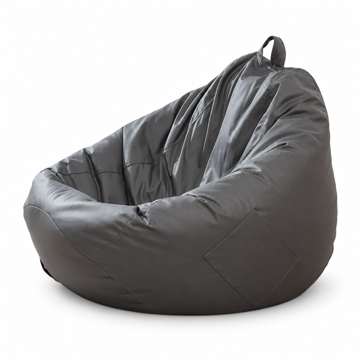 Gray Water- and Scratch-Resistant Bean Bag Sofa with Footstool