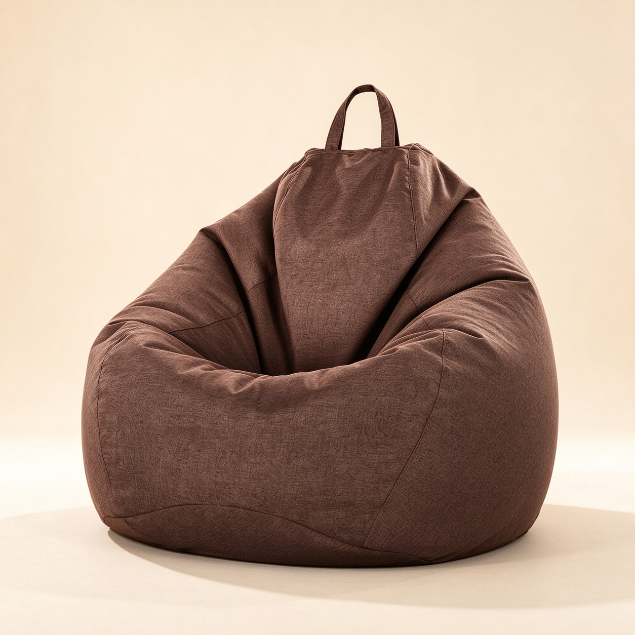 Coffee-colored extra-large bean bag sofa