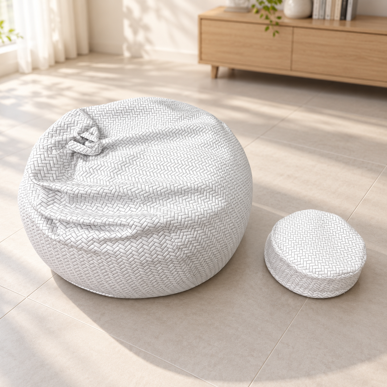 Extra-large custom ice silk bean bag sofa